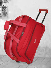 Load image into Gallery viewer, Red Printed Small Duffel Trolley Bag- Clearance sale