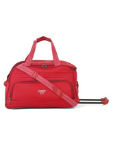 Load image into Gallery viewer, Red Printed Small Duffel Trolley Bag- Clearance sale