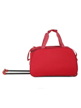 Load image into Gallery viewer, Red Printed Small Duffel Trolley Bag- Clearance sale