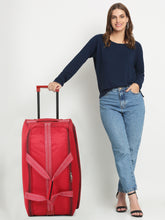 Load image into Gallery viewer, Red Printed Small Duffel Trolley Bag- Clearance sale