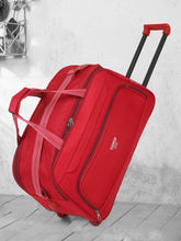 Load image into Gallery viewer, Red Printed Medium Duffel Trolley Bag