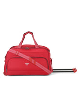 Load image into Gallery viewer, Red Printed Medium Duffel Trolley Bag