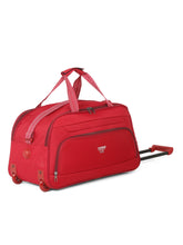 Load image into Gallery viewer, Red Printed Medium Duffel Trolley Bag