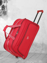 Load image into Gallery viewer, Red Printed Large Duffel Trolley Bag
