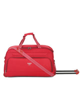 Load image into Gallery viewer, Red Printed Large Duffel Trolley Bag