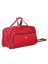 Load image into Gallery viewer, Red Printed Large Duffel Trolley Bag
