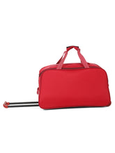Load image into Gallery viewer, Red Printed Large Duffel Trolley Bag