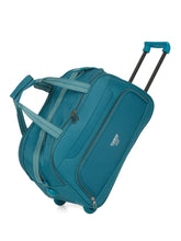 Load image into Gallery viewer, Teal Printed Small Duffel Trolley Bag