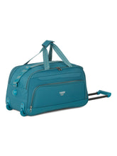 Load image into Gallery viewer, Teal Printed Medium Duffle Trolley Bag