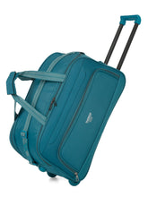 Load image into Gallery viewer, Teal Printed Medium Duffle Trolley Bag
