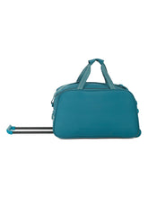 Load image into Gallery viewer, Teal Printed Medium Duffle Trolley Bag