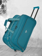 Load image into Gallery viewer, Teal Printed Large Duffle Trolley Bag