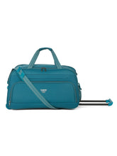 Load image into Gallery viewer, Teal Printed Large Duffle Trolley Bag