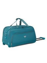 Load image into Gallery viewer, Teal Printed Large Duffle Trolley Bag