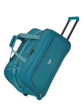 Load image into Gallery viewer, Teal Printed Large Duffle Trolley Bag