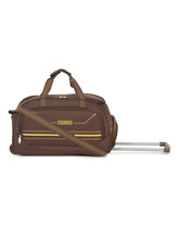 Load image into Gallery viewer, Brown Printed Small Duffel Trolley Bag