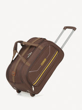 Load image into Gallery viewer, Brown Printed Small Duffel Trolley Bag