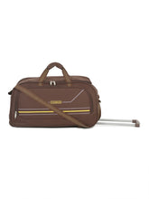 Load image into Gallery viewer, Brown Printed Large Duffel Trolley Bag
