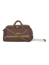 Load image into Gallery viewer, Brown Printed Medium Duffel Trolley Bag