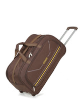 Load image into Gallery viewer, Brown Printed Medium Duffel Trolley Bag