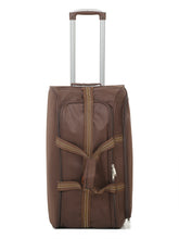 Load image into Gallery viewer, Brown Printed Large Duffel Trolley Bag