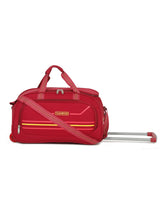 Load image into Gallery viewer, Maroon Printed Large Duffel Trolley Bag