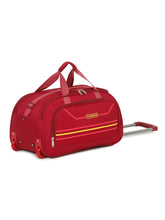 Load image into Gallery viewer, Maroon Printed Small Duffel Trolley Bag