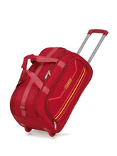 Load image into Gallery viewer, Maroon Printed Small Duffel Trolley Bag
