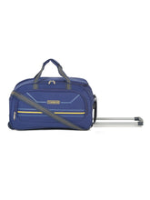 Load image into Gallery viewer, Navy Printed Cabin Duffel Trolley Bag