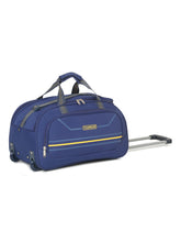 Load image into Gallery viewer, Navy Printed Cabin Duffel Trolley Bag