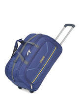 Load image into Gallery viewer, Navy Printed Large Duffel Trolley Bag