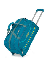 Load image into Gallery viewer, Teal Printed Cabin Duffel Trolley Bag