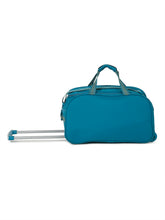 Load image into Gallery viewer, Teal Printed Cabin Duffel Trolley Bag