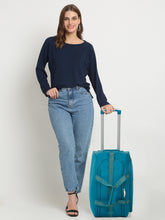 Load image into Gallery viewer, Teal Printed Cabin Duffel Trolley Bag