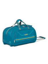 Load image into Gallery viewer, Teal Printed Medium Duffel Trolley Bag