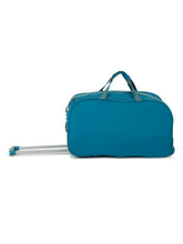 Load image into Gallery viewer, Teal Printed Medium Duffel Trolley Bag