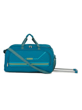 Load image into Gallery viewer, Teal Printed Large Duffel Trolley Bag