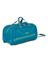 Load image into Gallery viewer, Teal Printed Large Duffel Trolley Bag