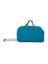 Load image into Gallery viewer, Teal Printed Large Duffel Trolley Bag