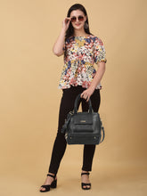 Load image into Gallery viewer, Women Leather Black Structured Handheld Bag