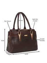 Load image into Gallery viewer, Women Brown Texture Leather Handheld Bag
