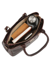 Load image into Gallery viewer, Women Brown Texture Leather Handheld Bag