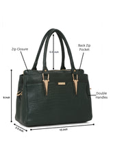 Load image into Gallery viewer, Women green Texture Leather Handheld Bag