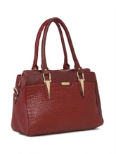 Load image into Gallery viewer, Women Red Texture Leather Handheld Bag