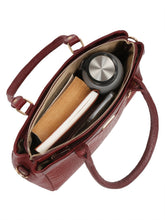 Load image into Gallery viewer, Women Red Texture Leather Handheld Bag