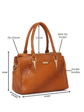 Load image into Gallery viewer, Women Tan Texture Leather Handheld Bag
