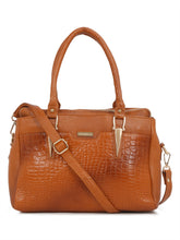 Load image into Gallery viewer, Women Tan Texture Leather Handheld Bag