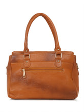 Load image into Gallery viewer, Women Tan Texture Leather Handheld Bag