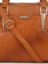 Load image into Gallery viewer, Women Tan Texture Leather Handheld Bag