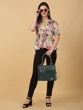 Load image into Gallery viewer, Women Animal Textured Leather Structured Handheld Bag with Cut Work